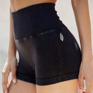 FP Movement Free People Good Karma Running Shorts Washed Black M/L NWOT